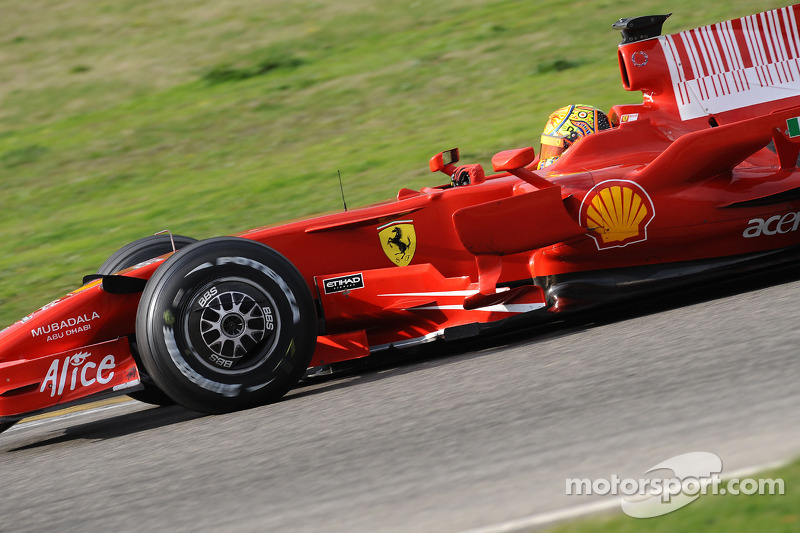 Valentino Rossi au volant de la Ferrari F2008 au Mugello, en 2008