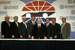 SMI Chairman and CEO Bruton Smith poses with General Managers Jeff Byrd, Eddie Gossage, Steve Page,