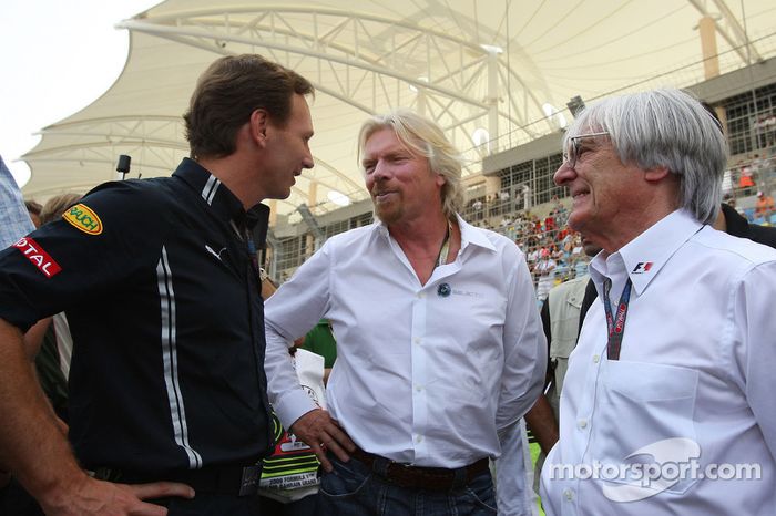Christian Horner, Red Bull Racing, Director deportivo, Sir Richard Branson, CEO de Virgin Group y Be