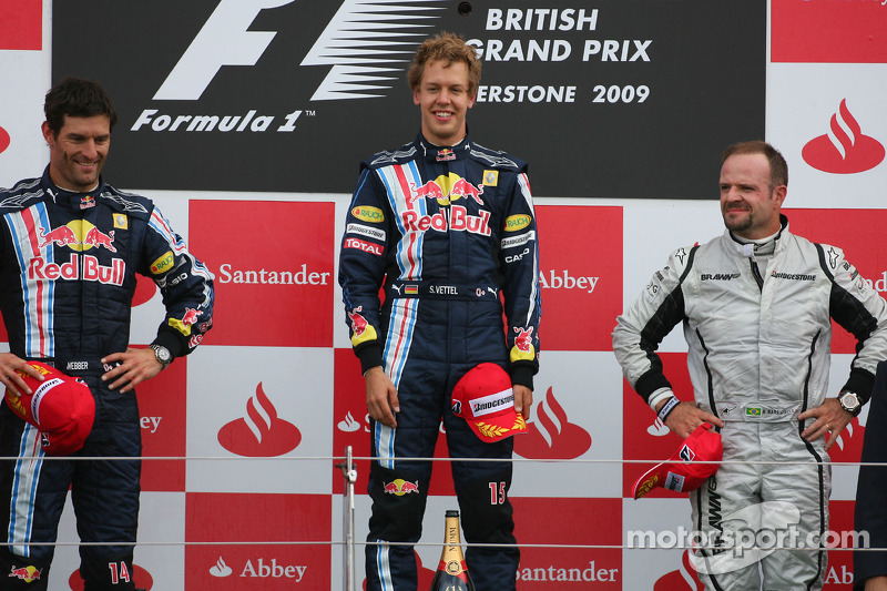 Podium: race winner Sebastian Vettel, Red Bull Racing, second place Mark Webber, Red Bull Racing, th