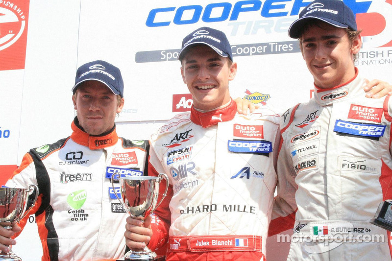 2009 Sam Bird, Jules Bianchi y Esteban Gutiérrez Fórmula 3 Británica