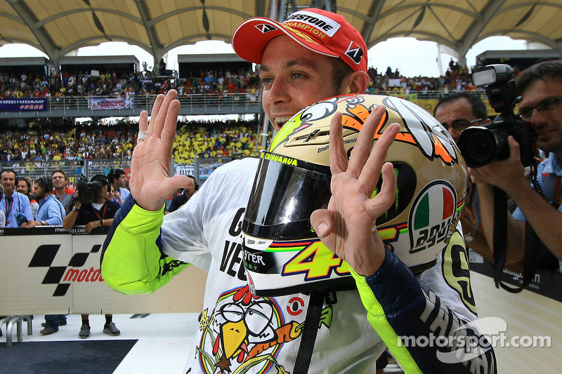 Campeón 2009 de MotoGP  Valentino Rossi, Fiat Yamaha Team celebra