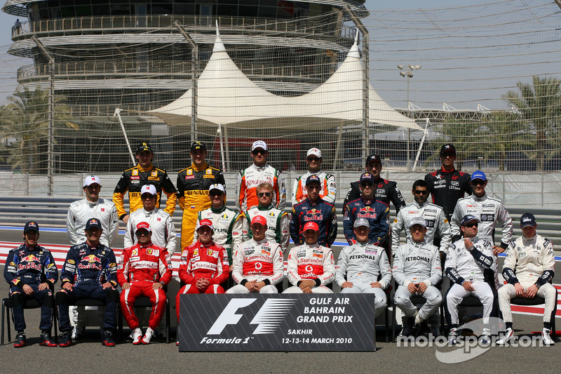 Familiefoto: de klas van 2010 in de Formule 1