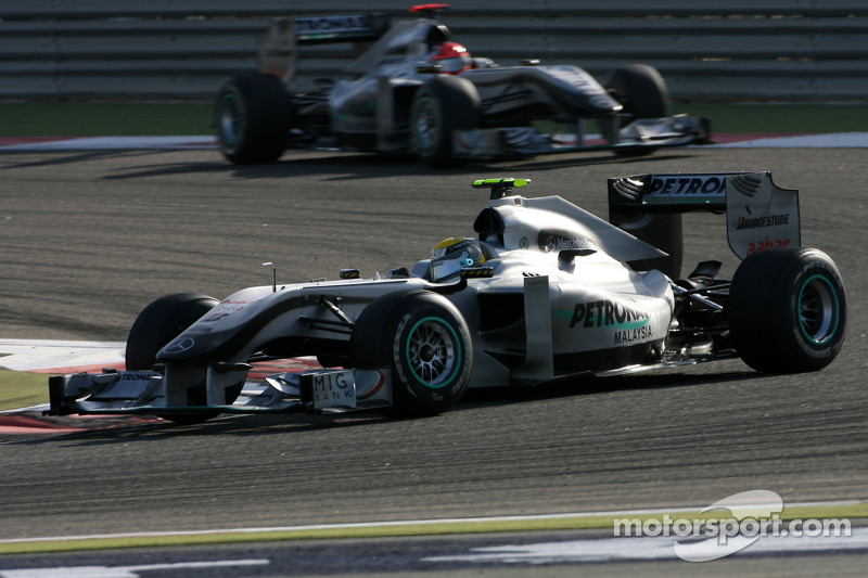 Nico Rosberg, Mercedes GP and Michael Schumacher, Mercedes GP