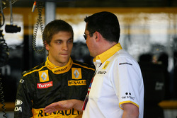 Vitaly Petrov, Renault F1 Team met Eric Boullier, Team Principal, Renault F1 Team